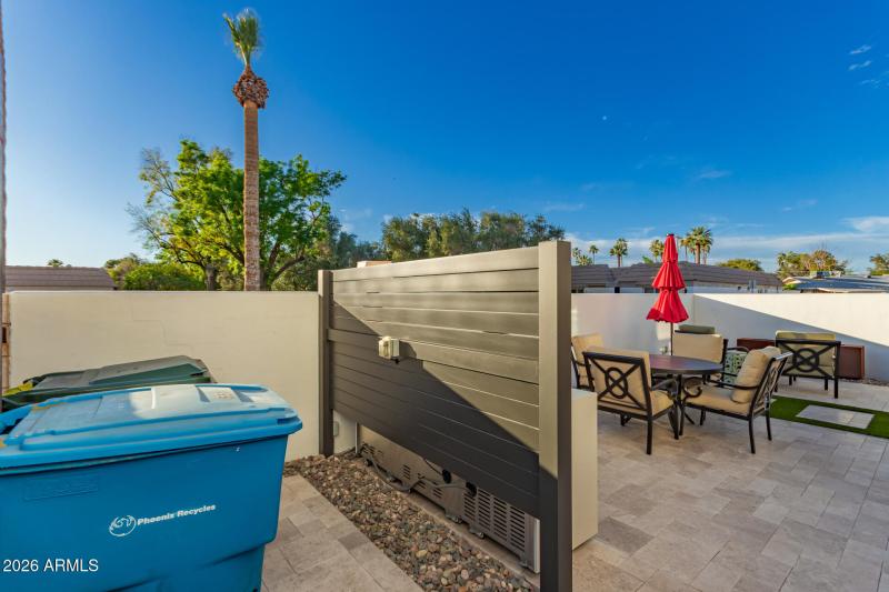 Front trash container area