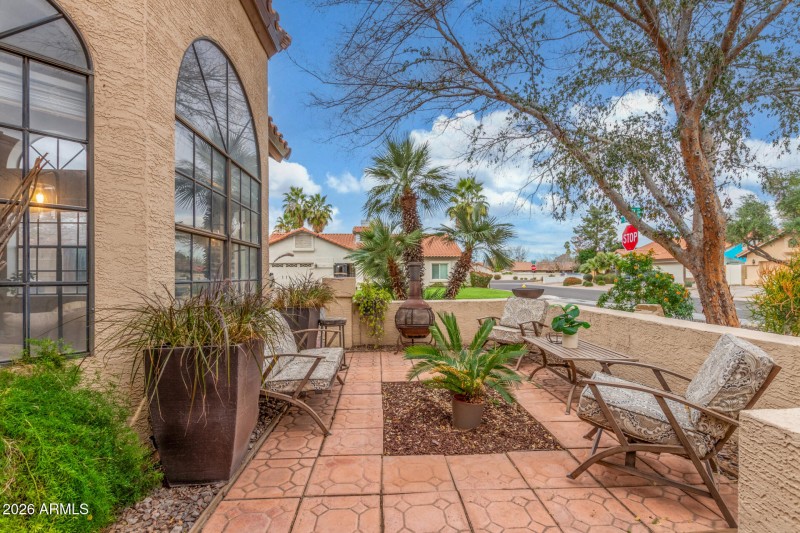 Private Front Courtyard Seating Area