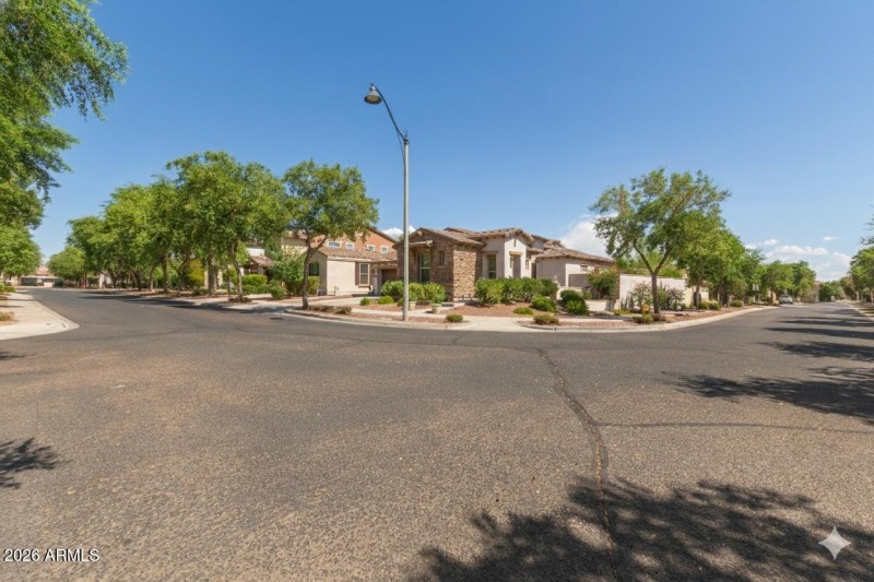 Front split view of street