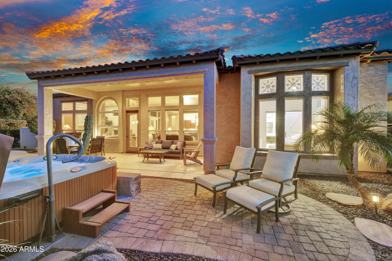 Pool has an adjacent freestanding Spa