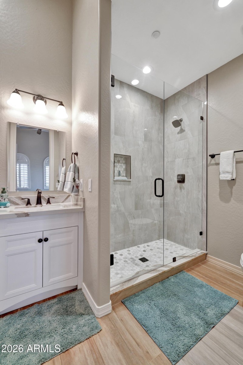 3rd Bedroom also features a tiled shower