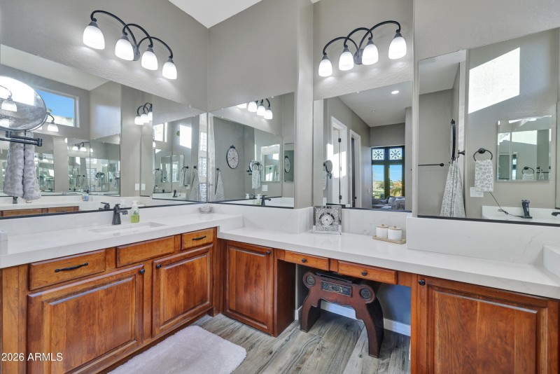 Dual Sinks and Sit down Make up Table