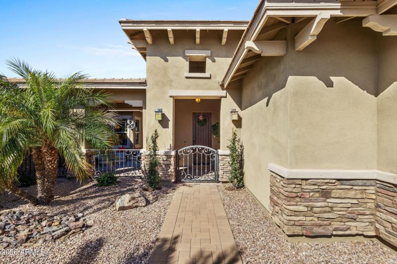 Gated & covered front porch