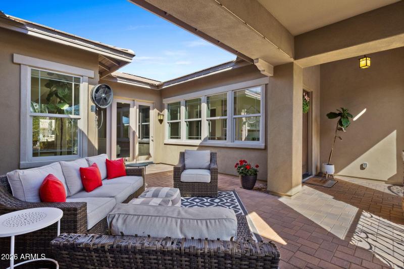 Gated courtyard w/ mister