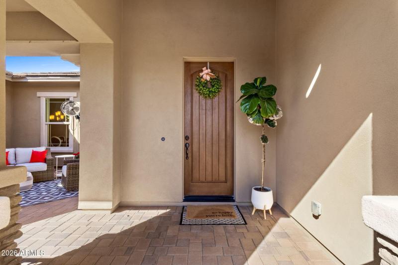 Gated & covered front porch