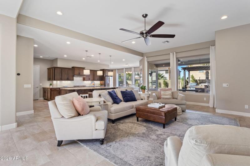 Spacious, open family room