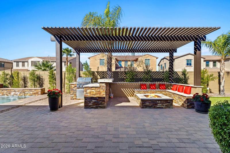 Pergola w/ built-in Grill and Firepit