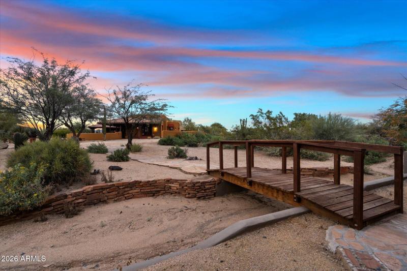 Desert Landscape w Rustic Bridge