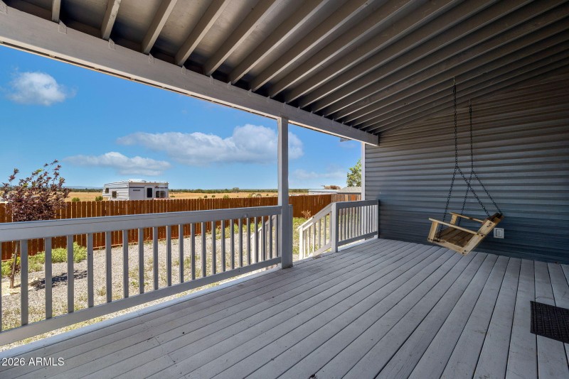 Large covered back deck