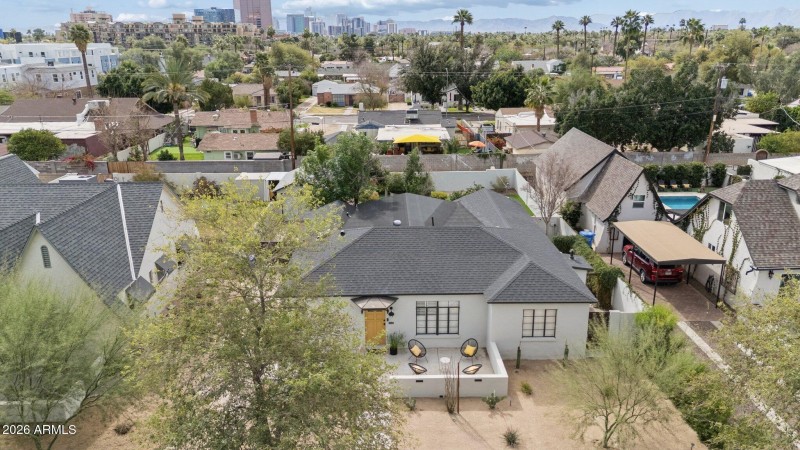 Aerial view of front