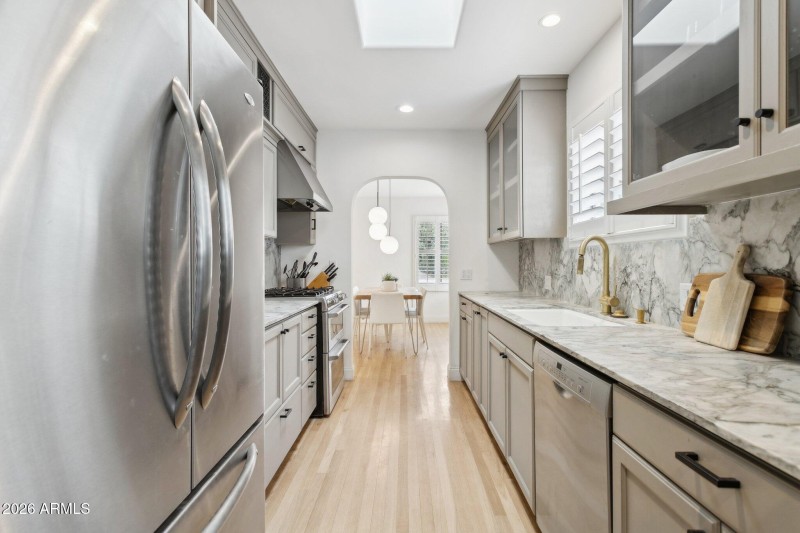 Kitchen view to dining