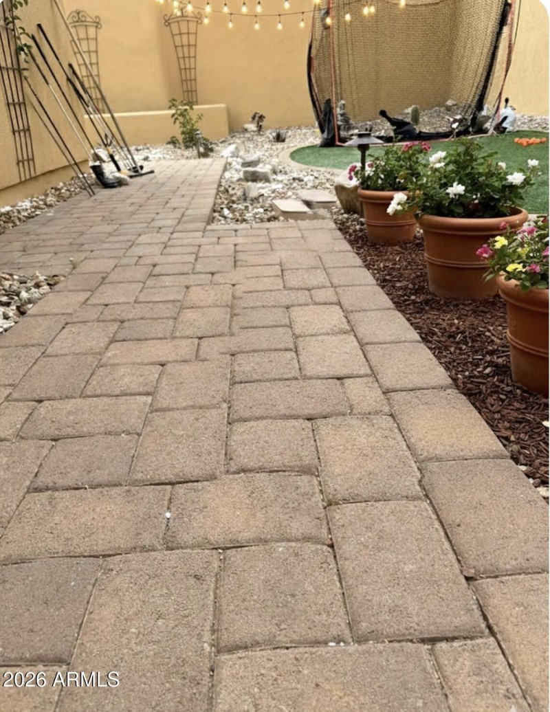 Paved backyard