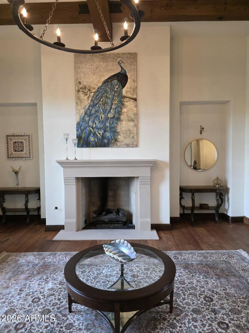 Fireplace & Niche in Formal Living Room.