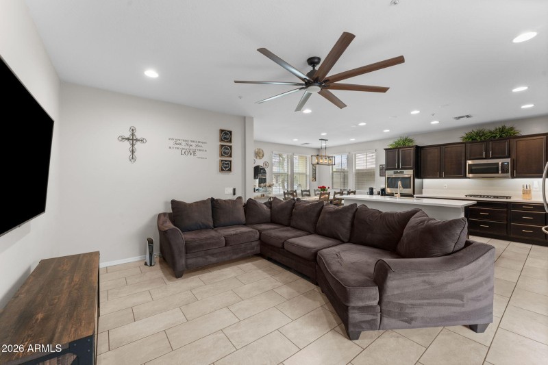 open concept kitchen/living room