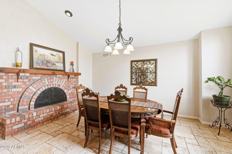 Formal Dining with Fireplace