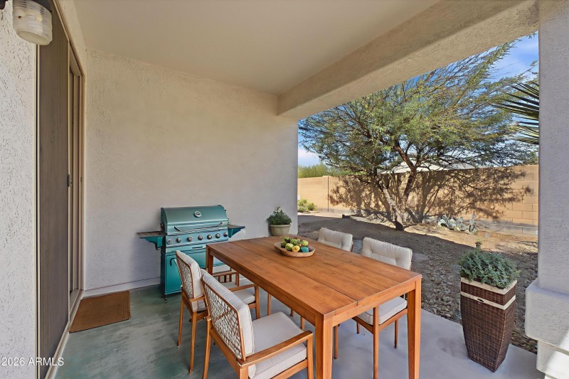 Virtually staged back patio