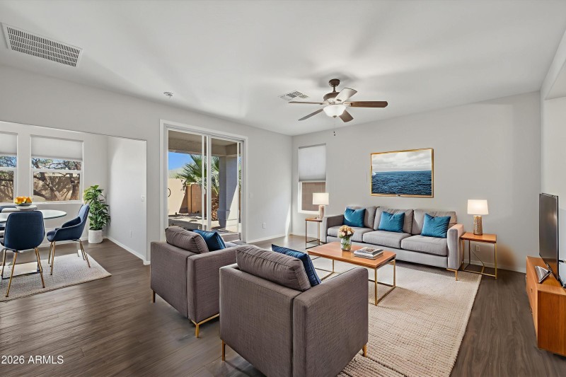 Virtually staged family room