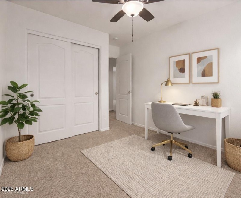 Virtually staged office area