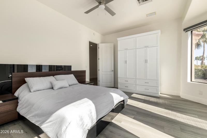 Upstairs bedroom with balcony