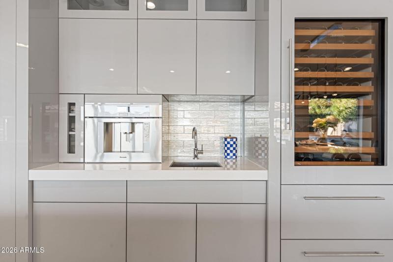 Drink fridge, wine fridge, coffee maker