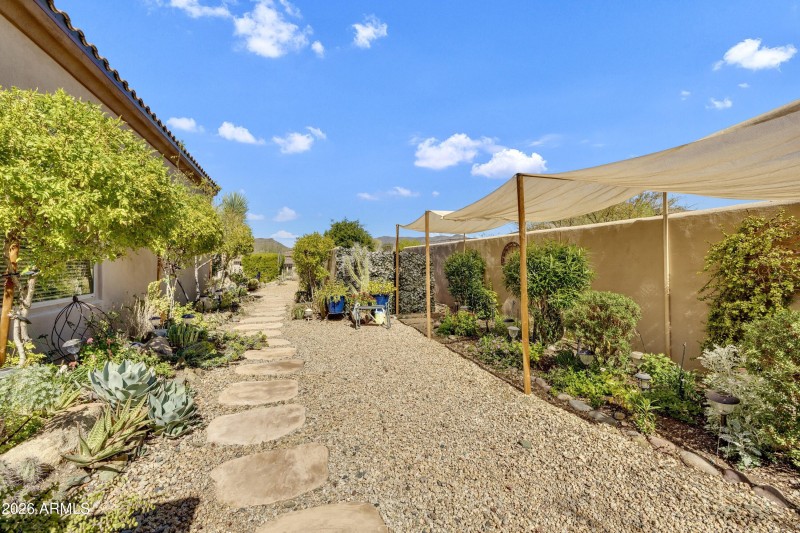 Garden at East side of home