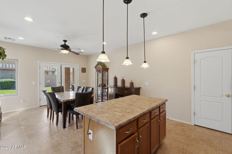 Kitchen View To The Dining Area