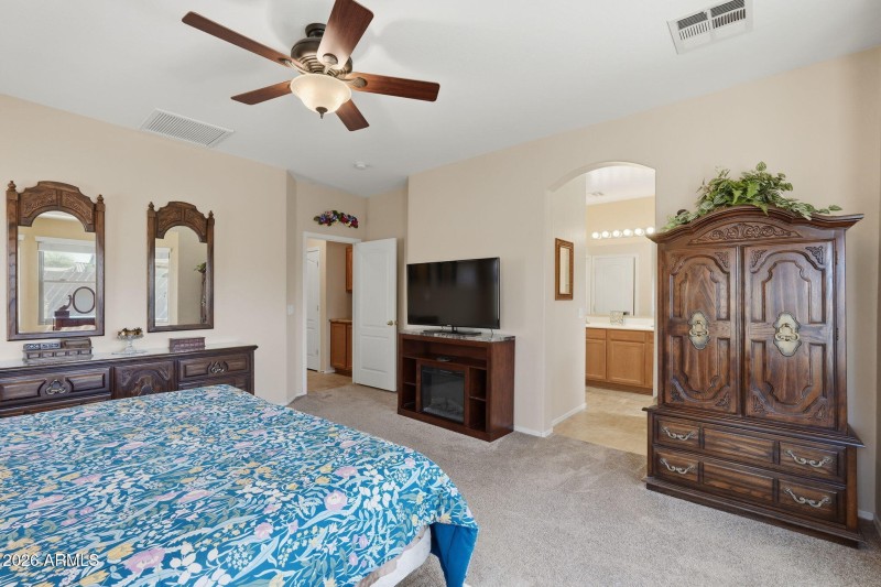 Primary Bedroom View To Bathroom