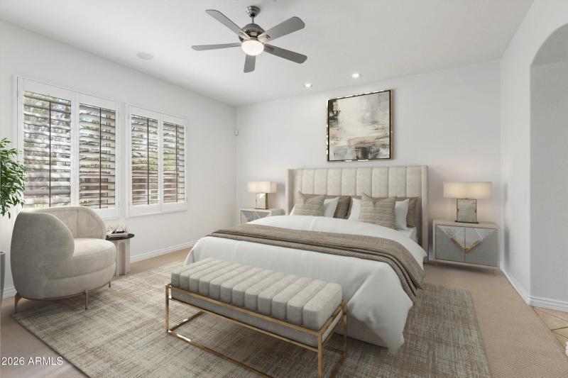 Virtual Staging of Primary Bedroom