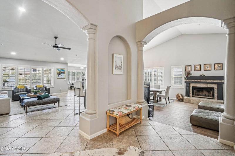 Formal and informal living rooms