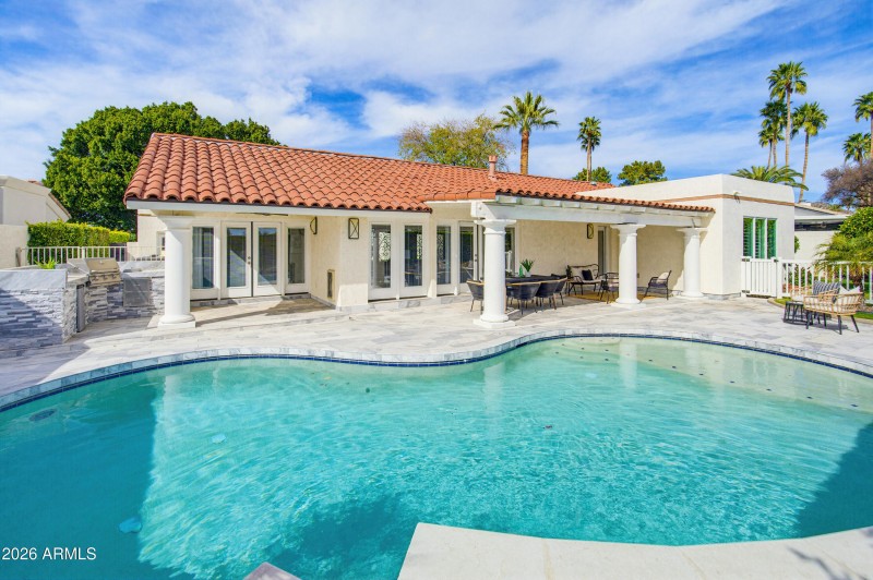 Covered Patio & Pool View