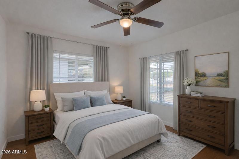 Serene bedroom with neutral tones