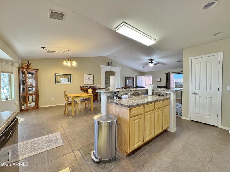 Kitchen island and dining