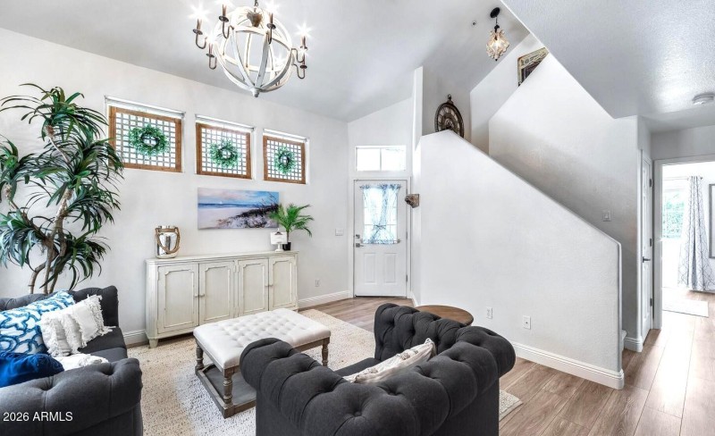 living room and front entrance