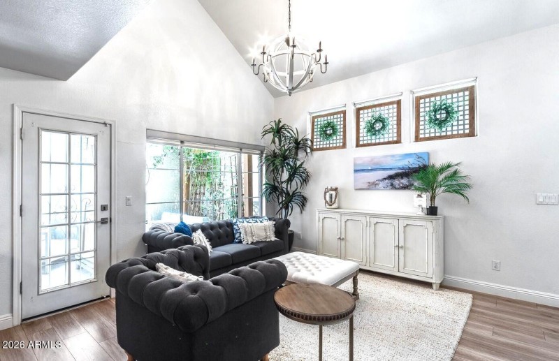 living room with access to patio