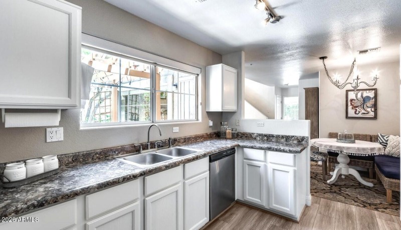 kitchen and dining area