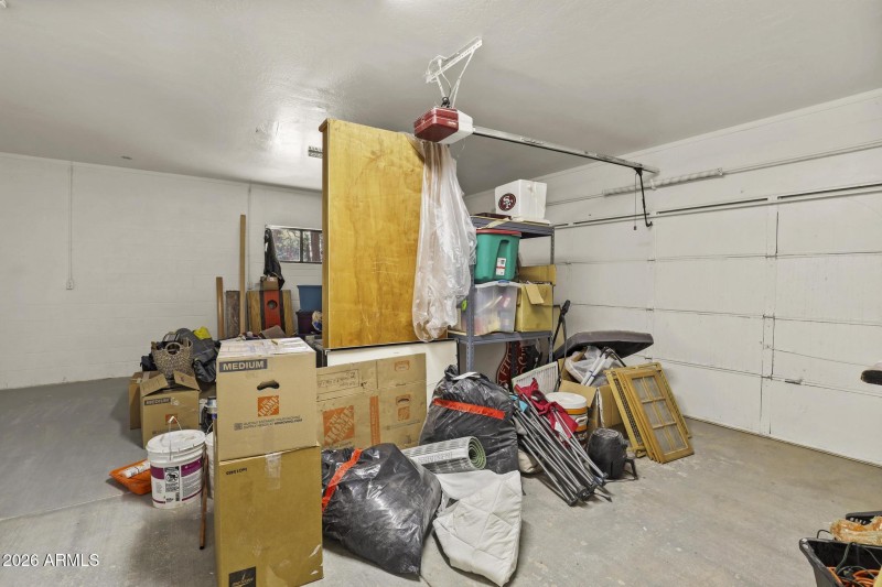 Inside attached garage