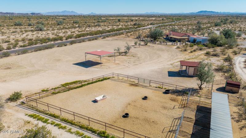 Aerial Turnout and Horse Pens