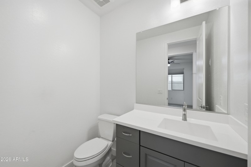 Ground level half bathroom