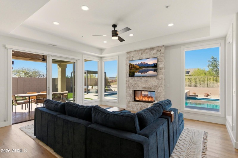 Fireplace in family room