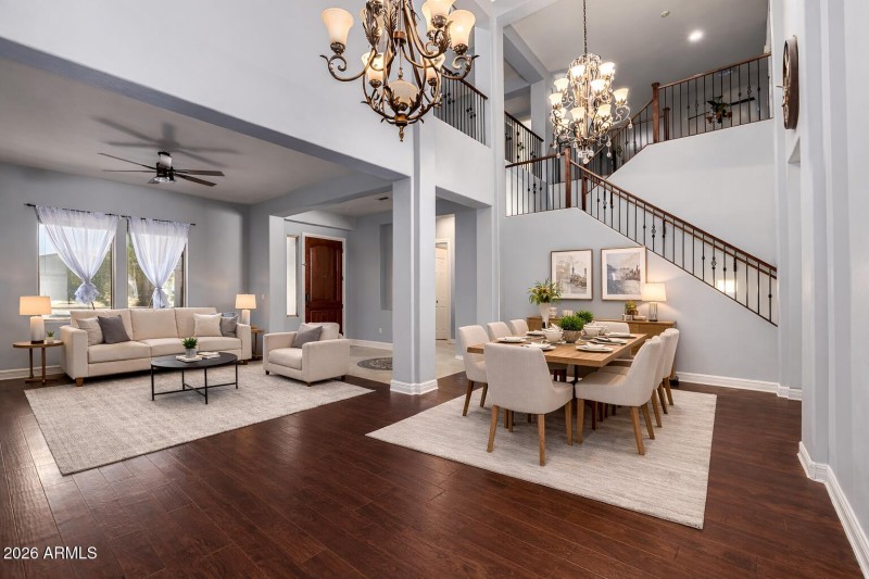 Flaming staged Formal Liv. - Din Room