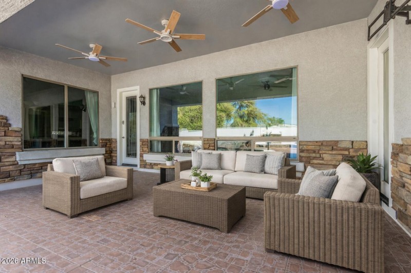 Flaming staged Patio