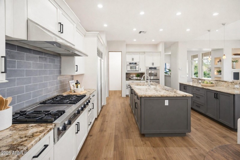 kitchen with wood floors