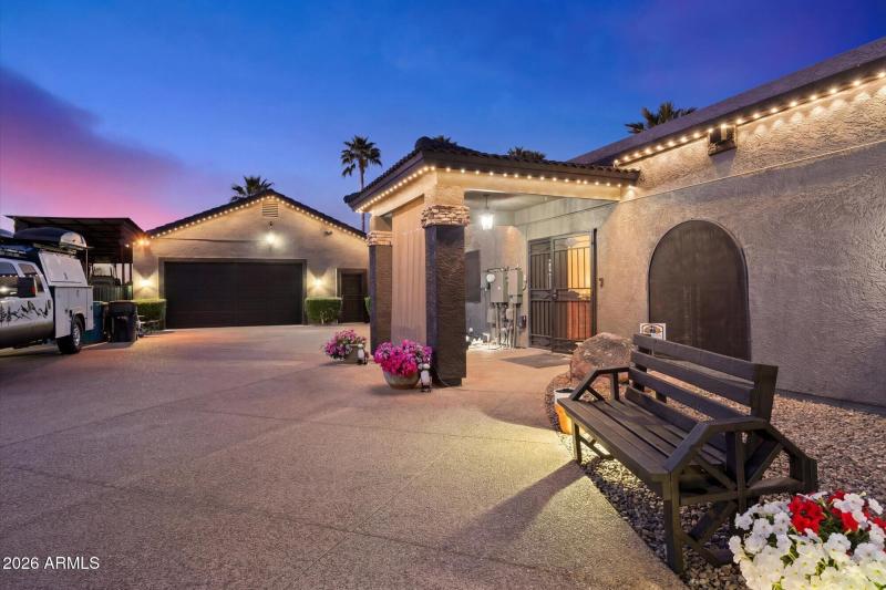 Covered Porch & Driveway