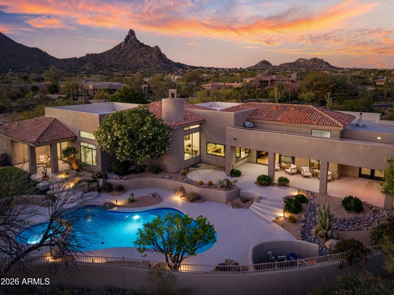 Backyard with Pinnacle Peak backdrop