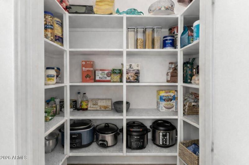 Organized pantry with kitchen essentials