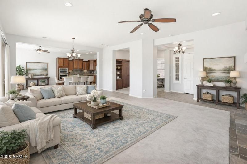 Modern living space with serene details