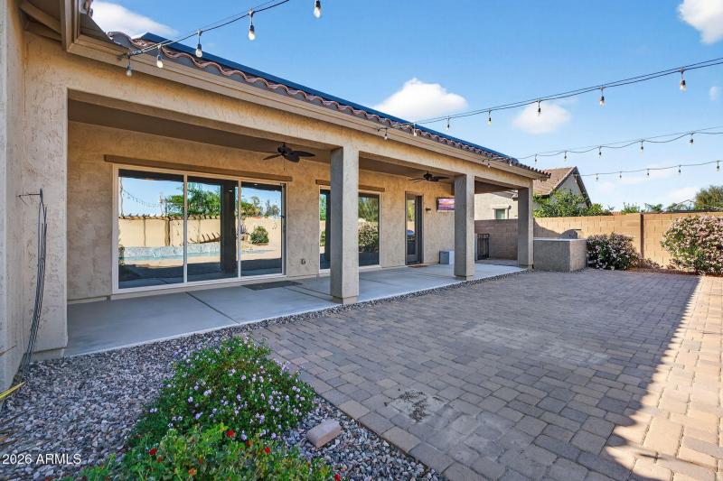 Extended patio with built in BBQ