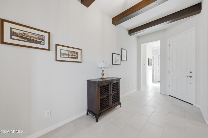 Foyer with added Beams