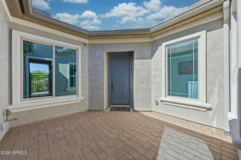 Private pavered courtyard