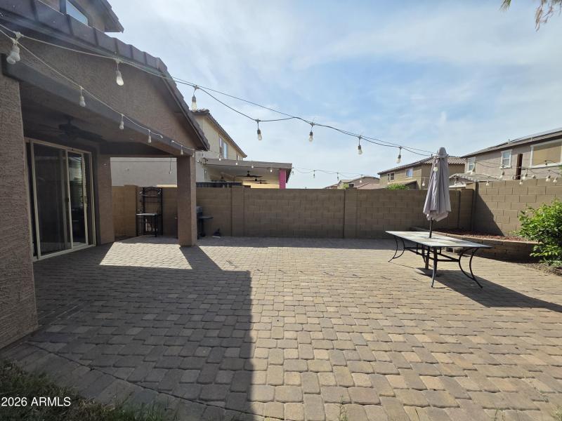 Large paved area for entertaining